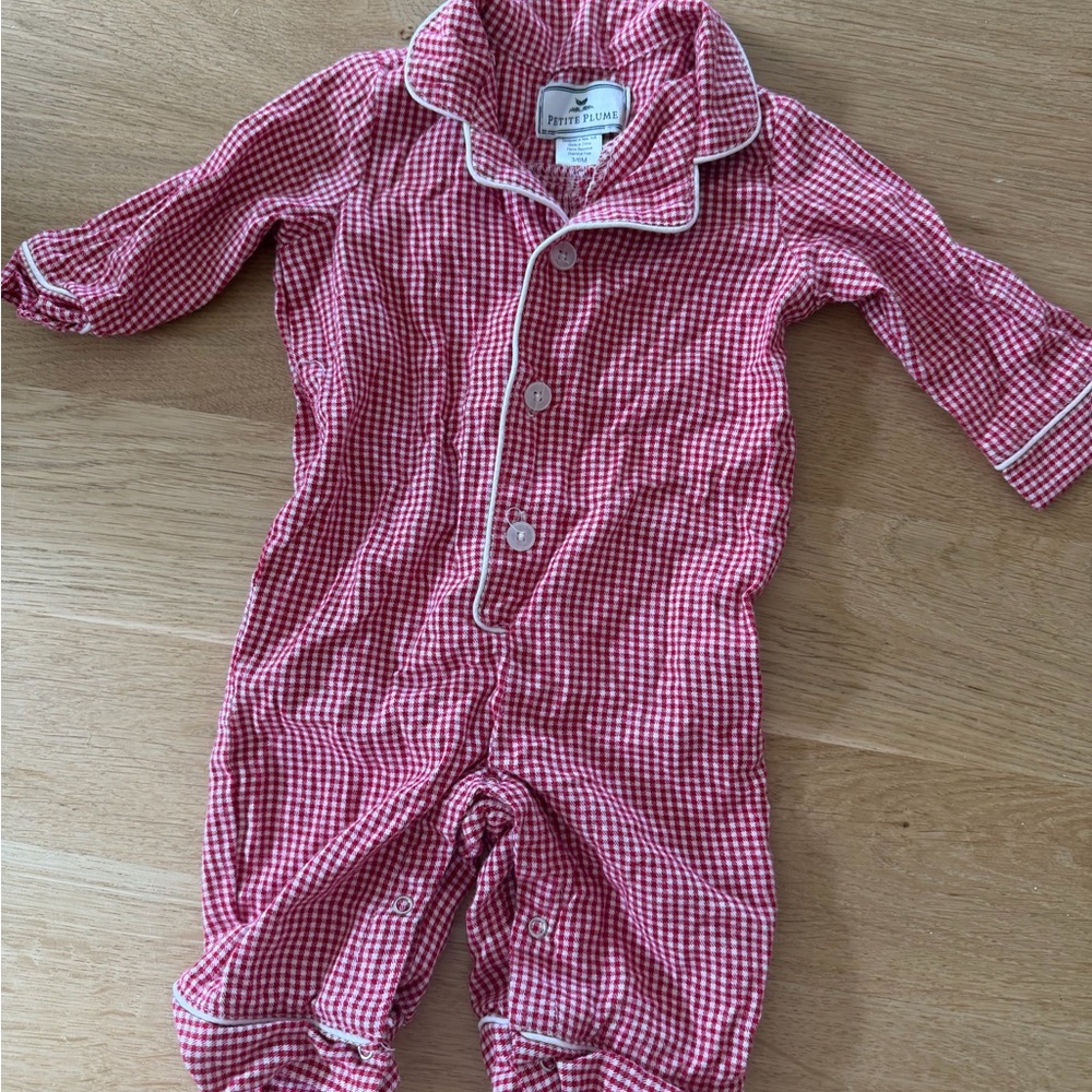 Petit Plume Red Gingham Kids Pajama Set